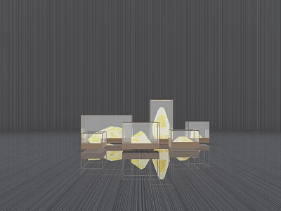 Outdoor Lights With Modern Geometric Design And Warm Ambient Glow 3d model