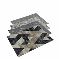 Modern Square Rugs With Geometric Patterns And Various Colors For Home Decor 3d model