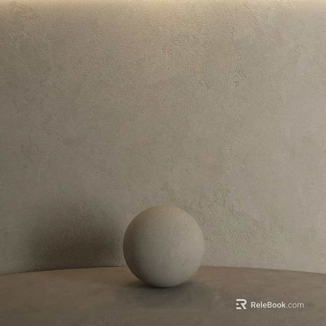 Light Colored Sphere Component In Minimalist Design On Tabletop Against Wall 3d model 