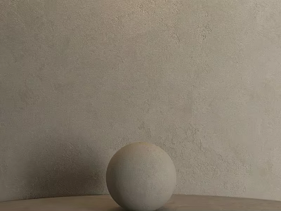 Light Colored Sphere Component In Minimalist Design On Tabletop Against Wall 3d model
