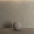 Light Colored Sphere Component In Minimalist Design On Tabletop Against Wall