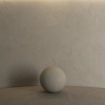 Light Colored Sphere Component In Minimalist Design On Tabletop Against Wall 3d model