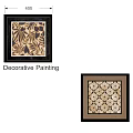 Decorative Oil Paintings With Black Frames Geometric Patterns And Leaf Designs For Wall Decor 3d model