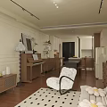Soft Cream Tone Open Plan Living And Dining Room With Warm Solid Wood Furnishings