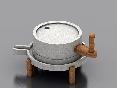 Modern Wooden Swing Door With Metal Handles For Home Interior Design 3d model