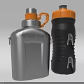 Stainless Steel And Black Sports Water Bottles With Ergonomic Design And Leakproof Lid