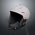 White Ski Helmet With Ventilation Vents Padded Interior And Adjustable Chin Strap
