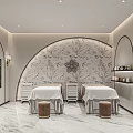Modern Luxury Beauty Spa Room With Cozy Massage Beds And Elegant Arched Interior Design