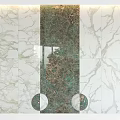 Marble Tile Components With Green Central Panel And White Veined Surrounding Tiles 3d model