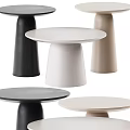 Modern Minimalist Coffee Tables With Round Tops And Cylindrical Bases In Black White Beige Colors