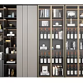 Modern Wine Cabinet With Multiple Shelves For Wine Bottles And Glassware