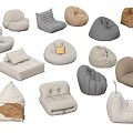 Various Styles Of Comfortable Bean Bags In Neutral Colors For Home Use