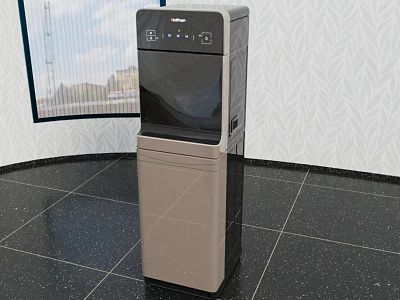 Modern Black Brown Water Dispenser With Control Panel And Display For Indoor Home Use 3d model