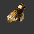 Decorative Pistol With Gold And Black Geometric Pattern On Handle And Body
