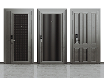 Modern security door combination 3d model