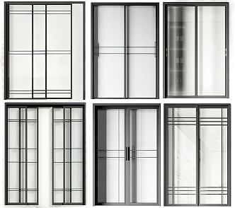 Modern sliding door sliding door combination glass sliding door 3d model