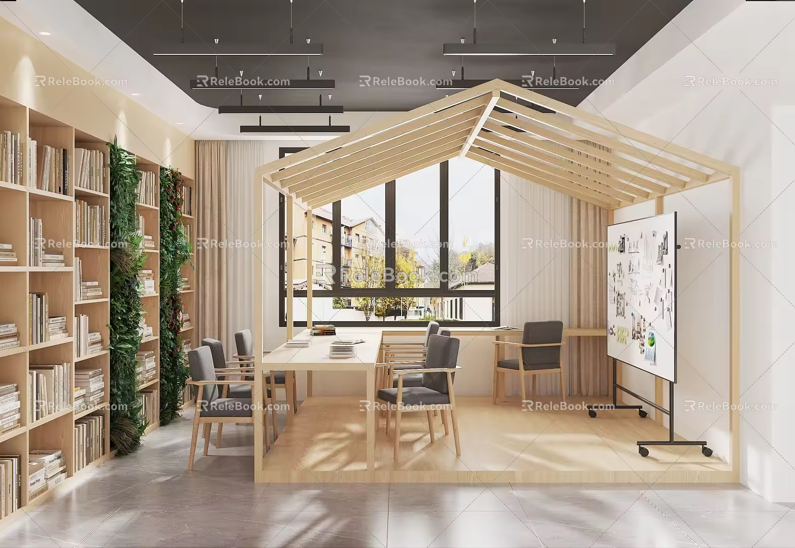 Modern Library Activity Room 3d model
