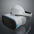 White VR Headset for Computer with Dual Cameras and Comfortable Headband Design 3d model