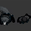 Game Movie Characters Featuring Wolf Head And Helmeted Figure In Tactical Dark Blue Outfits