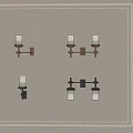 Modern CCD wall lamp combination 3d model