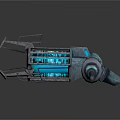 Two Futuristic Sci Fi Weapons With Complex Structure And Glowing Components