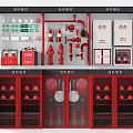 Comprehensive Fire Equipment Display With Extinguishers Hydrants Cabinets And Safety Gear 3d model