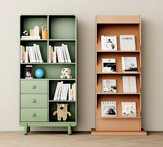 Modern Bookcase Magazine Bookshelf 3d model