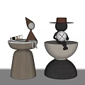 Modern Round Table Side Table Coffee Table Round Table Round Side Table Decoration Art Coffee Table 3d model