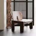 Modern Wooden Leisure Chair With Curved Backrest In Minimalist Interior Decor