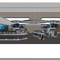 Modern Monitoring Room Interior With Control Consoles Multiple Screens And Workstations