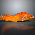 Orange Spotted Fish Lying On Black Surface With Clear Reflection 3d model