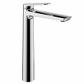 Modern Chrome Faucet with Sleek Design and Tall Spout for Home Bathroom Use