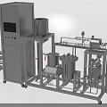 Mobile Industrial Equipment With Control Panel Piping System And Metal Vessels