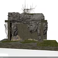 Modern Garden Decor With Antique Stone Structure Vines And Mossy Brick Base