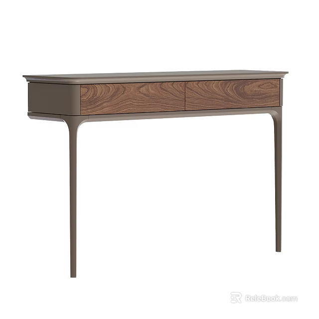 Modern Entryway Console Side Cabinet With Wooden Drawers And Metal Legs Interior Design 3d model 