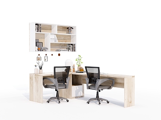 Modern office desk and chair desk and chair combination 3d model