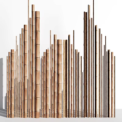 Modern Partition Bamboo Pole Bamboo Pieces 3d model