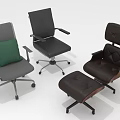 Modern Gray And Leather Lounge Chairs With Green Cushion And Ottoman Design