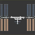 International Space Station Structure With Solar Panels And Support Modules