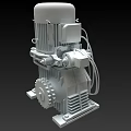 Heavy Duty Industrial Gear Motor with Warning Label and Metal Components
