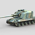 Military Tank with Camouflage Paint Long Cannon Barrel Heavy Tracks and Detailed Exterior