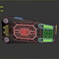 Futuristic Metallic Weapon Component With Hexagonal Panel Mechanical Bolts And Control Buttons 3d model