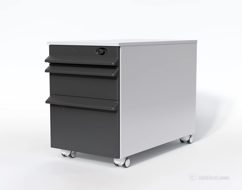 Durable Hardware Tools Storage Cabinet With Three Drawers And Mobile Wheels 3d model 