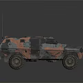 Camouflage Armored Military Vehicle With Wheeled Design And Tactical Antennas