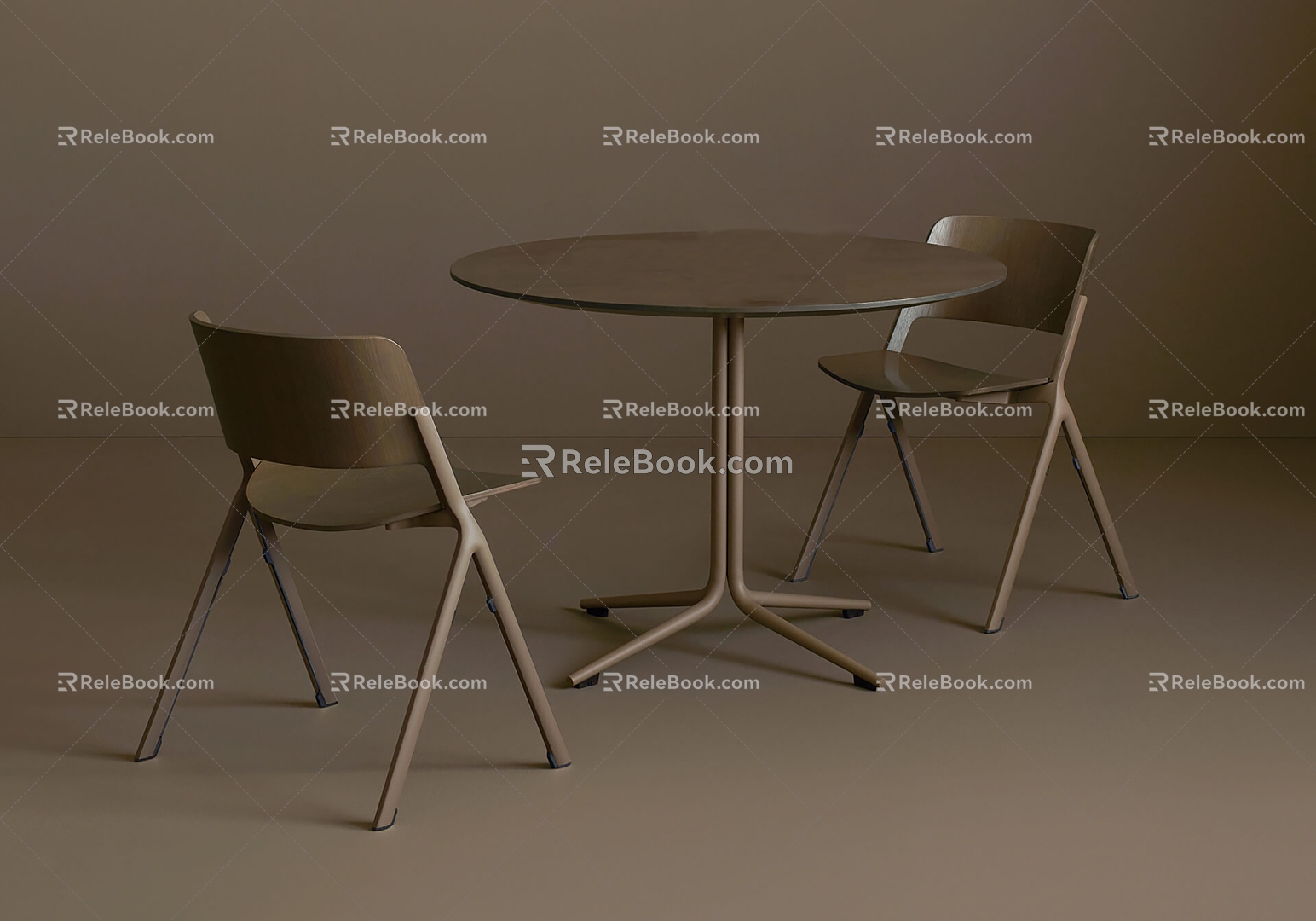 Cafe tables and chairs 3d model