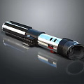 Lightsaber Weapon With Black Silver Metallic Design And Control Buttons 3d model
