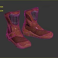 Brown Leather High Top Boots With Logo Patch And Traction Sole 3d model