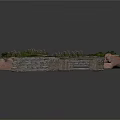 Ruined Scene 3D Model With Stones Bricks Overgrown Weeds And Stone Steps