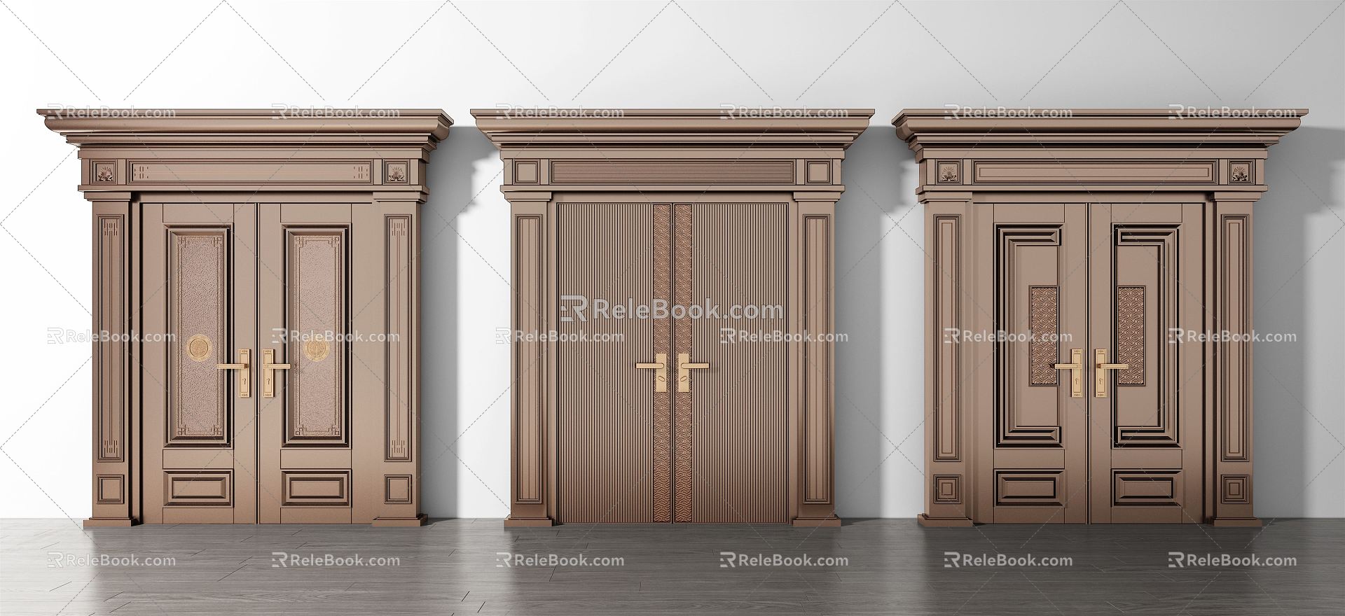 Jianou gate villa entrance door security door combination 3d model