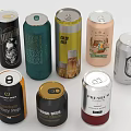 Assorted Beer Cans Featuring Different Types And Flavor Varieties 3d model